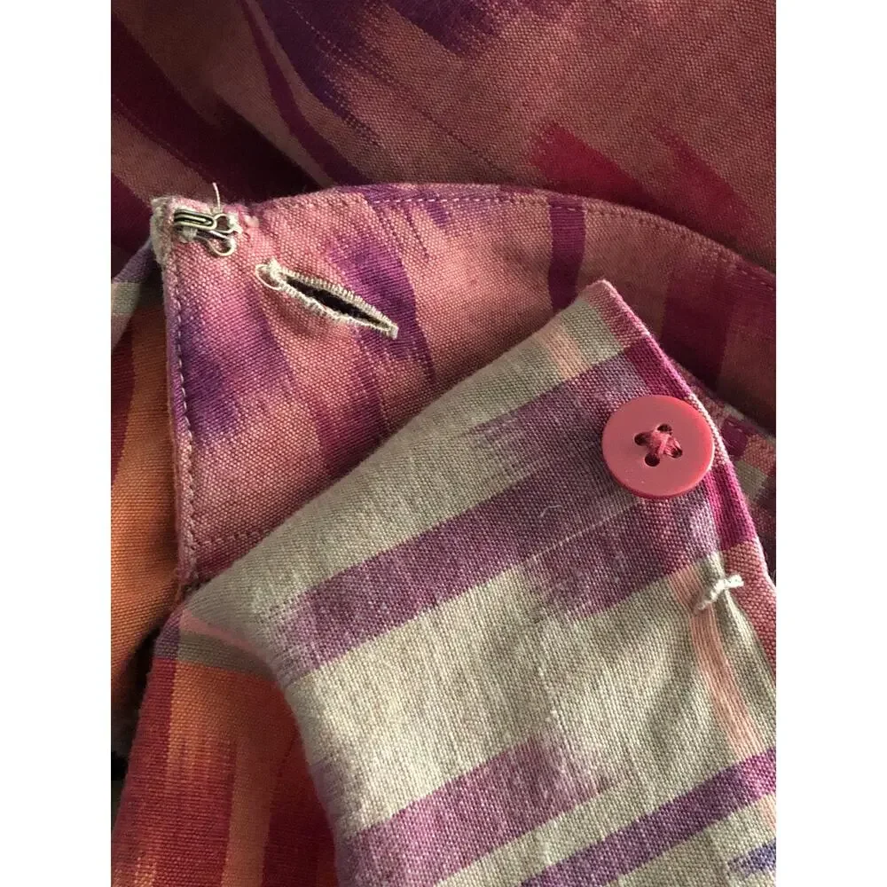 Lauren Ralph Lauren Wrap Skirt Geo-Motif Cotton-Linen Women's 16W NEW